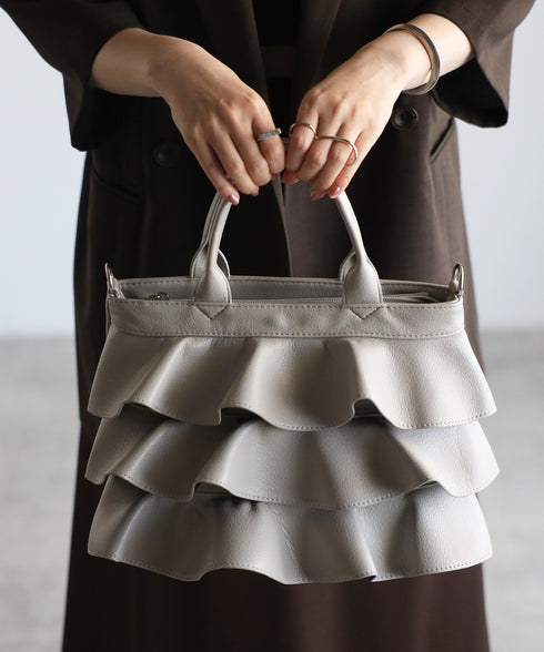 【雑誌掲載・ショップチャンネルOA商品】2WAYフリルハンドバッグ 12-1162